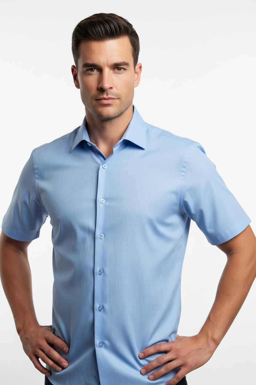 Short Sleeve Shirts  Blue-Yarndrop™