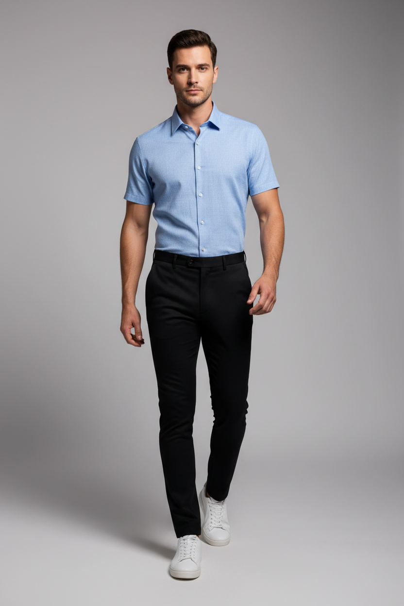 Short Sleeve Shirts  Blue-Yarndrop™